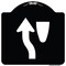 Signmission Traffic Keep Left Symbol Heavy-Gauge Aluminum Architectural Sign, 18" x 18", BW-1818-22790 A-DES-BW-1818-22790 - alternate 1